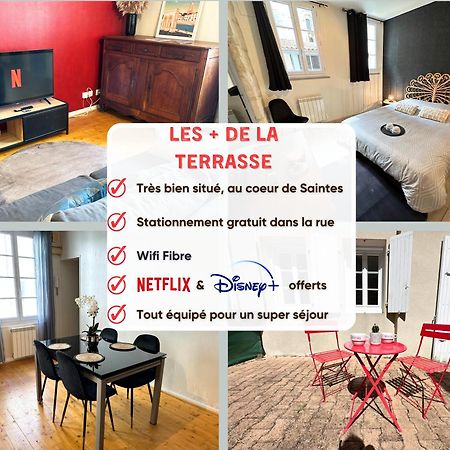 La Terrasse - Parking Gratuit - Fibre - Rdc - Centre Ville Saintes Eksteriør billede